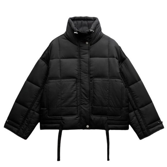 Zara Jackets & Blazers - ZARA • Black Puffer Water Repellent Anorak ZW Collection Jacket Coat